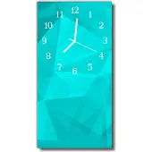 Tulup Glasuhr Wanduhr Küchenuhr Echt-Glas 30x60 Muster Grün