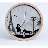 Tulup Holzuhr 20fi cm wanduhr - Love Paris