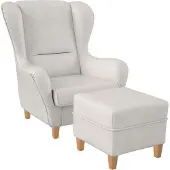 SUPELLEX Sofia Relaxsessel mit Hocker – Milano Weiß