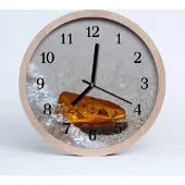 Tulup Holzuhr 30fi cm wanduhr - Bernstein Strand