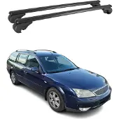 Omac Dachträger für Ford Mondeo Turnier 2000-2007 Gepäckträger Aluminium Schwarz 2x