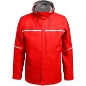 Volker Gonschorek & Co.GmbH Qualitex - wetterfeste Hardshelljacke | Reflex-Regenjacke mit justierbarer Kapuze - in Farbe: rot - Herren: 6XL