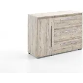 Arthur berndt Kommode 1 Tür 3 Fächern 3 Schubladen Sideboard Schrank Holz Optik Eiche Sand