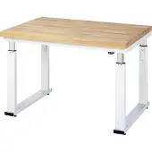 RAU Arbeitstisch Serie adlatus 600, 1250 x 900 x 740-1140 mm, Buche-Massiv-Platte