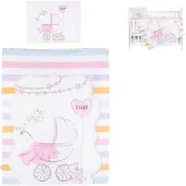 Chipolino 5-teiliges Bettwsche Set, Decke 95 x 125 cm Kissen 35 x 45 cm rosa Sterne