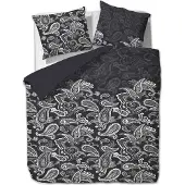 Etérea Himmlische Qualität etérea Microfaser Bettwäsche 155x220 cm + 80x80 cm Paisley Life Schwarz