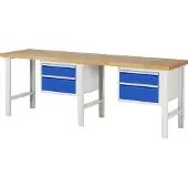 RAU Werkbank höhenverstellbar 7123A1, B2500xT700xH790-1140mm, 4x Schublade-TA