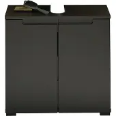Bega Waschbeckenunterschrank SPICE, Schwarz matt, mit 2 Türen und Siphonausschnitt
