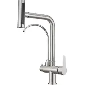 OEM Wasserfall-Wasserhahn, flexibler Auslauf, Doppelgriff-Design, Edelstahl, Bürstet