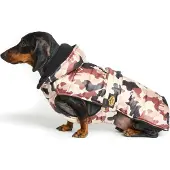 Fashion Dog Steppmantel für Dackel mit Kapuze - Camouflage - 33 cm