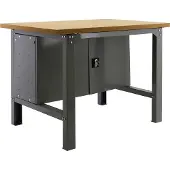 Proregal Werkbank BUFFALO WOOD mit Schrank | HxBxT 87x150x75cm | Traglast 600kg | Grau