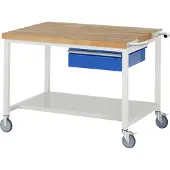 RAU Fahrbare Werkbank 8001, B1250xT900xH880mm, Ablageboden-MT, 1x Schublade-TA