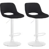 CLP 2er Set Barhocker Camden Samt drehbar und höhenverstellbar schwarz Material Gestell Metall matt weiss