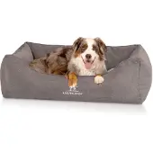 Knuffelwuff orthopädisches Hundebett mit Fächer-Wendekissen Baltimore 80x55cm Grau