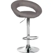 CLP Barhocker Olinda Stoff chrom - grau