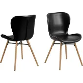 Ebuy24 (2er Set) Bali Esszimmerstuhl schwarz.