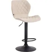 CLP Barhocker Cork Stoff höhenverstellbar und 360 Grad drehbar creme Gestell Farbe schwarz
