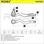 RIDEX Spurstangenkopf Spurstange für BMW 3 Limousine (E36) Außen Links Vorne 914T0050