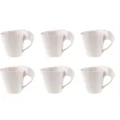 Villeroy & Boch NewWave Caffè 6er Set Espressotasse 80 ml weiß Porzellan