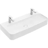 Villeroy & Boch Villeroy&Boch Waschtisch Finion 1000x470mm 2-1L Arm HL o ÜL Eckig US geschl Stone White C+, 41681LRW