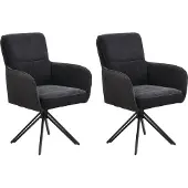ByLiving Esszimmerstuhl "Tino", schwarz, schwarz, schwarz, B:62cm H:94cm T:70cm, Metall, Stoff, Stühle, Esszimmerstuhl, 360 Grad drehbar mit Federkernpolsterung, hochwertige Polsterbezüge, Topseller