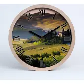 Tulup Holzuhr 25fi cm wanduhr - schwarze Spitzen - toskana Italien