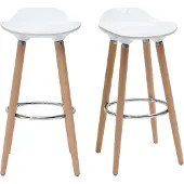Miliboo - Design-Barhocker Weiß skandinavisch 2er-Set GILDA
