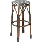 Bolero Pariser Stil PE Rattan Barhocker Schwarzer Punktmix (2 Stück)