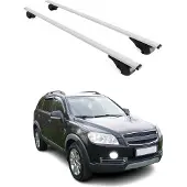 Omtec Dachträger Grundtäger für Chevrolet Captiva 2006-2016 75kg Metall Silber 2 tlg