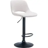 CLP Barhocker Camden Stoff drehbar und höhenverstellbar creme Material Gestell Metall matt schwarz