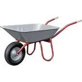 CAPITO Profi Bauschubkarre PRAKTICA 85 Liter Flachmulde, Lufträder mit Blockprofil und Stahlfelge inkl ergonomische Buch
