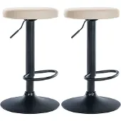 CLP 2er Set Barhocker Ponte Kunstleder schwarz creme