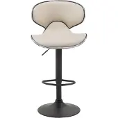 CLP 2er Set Barhocker Las Vegas V2 Kunstleder schwarz creme