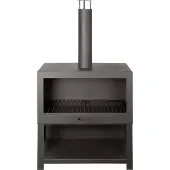 Esschert Design Esschert Terrassenherd + Holzlager Schwarz L