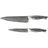Muxel Messer Set Damast 2-tlg Kochmesser - Gemüsemesser
