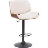 CLP Barhocker Beverley Stoffbezug Bugholz höhenverstellbar und drehbar walnuss/creme