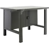 Simon Rack PROREGAL Werkbank BUFFALO METAL mit Schrank | HxBxT 83x120x73cm | Traglast 600kg | Grau