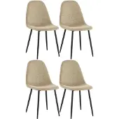 CLP 4er Set Esszimmerstühle Napier gepolstert bis 150 kg belastbar taupe Material Stoff