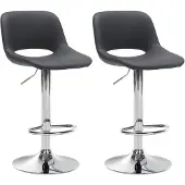 CLP 2er Set Barhocker Camden Kunstleder drehbar und höhenverstellbar schwarz Material Gestell Metall in Chromoptik