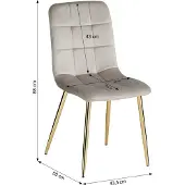 Homestyle4u Esszimmerstuhl Polsterstuhl Gold Samt Grau Polstersessel Küchenstuhl Metall