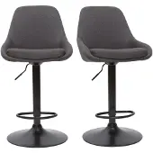 Miliboo - Höhenverstellbare Barhocker dunkelgrau (2er-Set) HOLO
