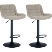 CLP 2er Set Barhocker Tover taupe/Stoff