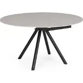 Natur24 Tisch Rauni 85-135 x 85 x 75 cm Stahl Schwarz, Grau