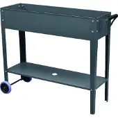 Floraworld Hochbeet auf Stelzen rollbar 100 x 30/41 x 80 cm schwarz