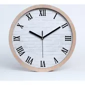 Tulup Holzuhr 20fi cm wanduhr - schwarze Spitzen - Ziegelwand