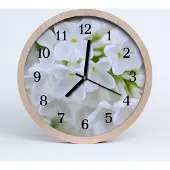 Tulup Holzuhr 30fi cm wanduhr - Blumen Blumen
