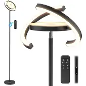 FIMEI Saturn-Stehlampe 36W,Stufenlos dimmbar, 3000K-6000K, Steuerung per Fernbedienung/Touchbedienung