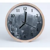 Tulup Holzuhr 30fi cm wanduhr - Stadtgebäude Stadt