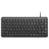 Perixx PERIBOARD-414 B DE, kabelgebundene Mini USB Tastatur, leise Tasten