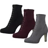 Tamaris 1-25104-23 Damen Stiefeletten High-Heel Schnürstiefeletten, Größe:39 EU, Farbe:Schwarz